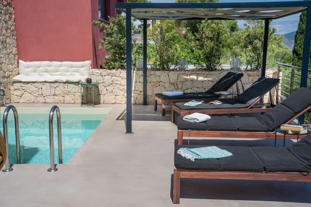 Villa Elisabeth Sea View Private Pool Fiskardo Kefalonia Katsaráta エクステリア 写真